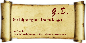 Goldperger Dorottya névjegykártya
